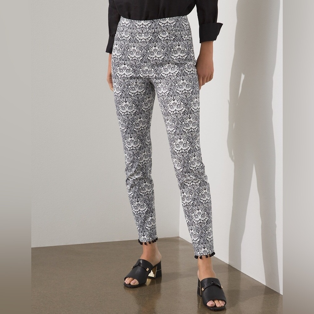Chicos Brigitte Diamond Paisley Ankle Pants